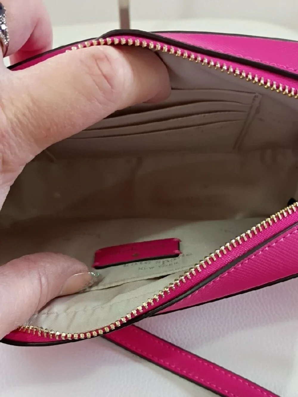 Kate Spade Staci Mini Saffiano Leather Hot Pink Crossbody Camera Bag